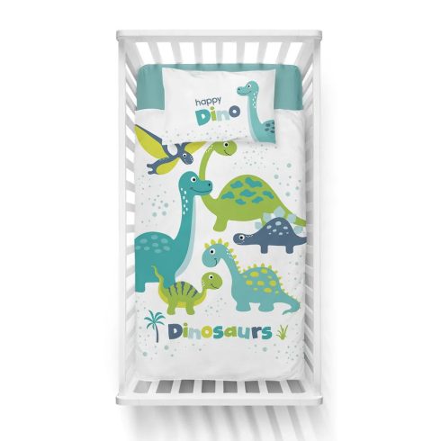 Bambusz ágynemű huzat 90*120 cm - Happy dinó 
