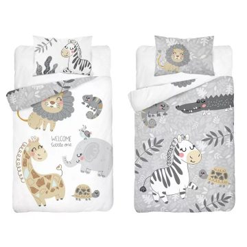Bambusz ágynemű huzat 100*135 cm - Szürke Állatkert
