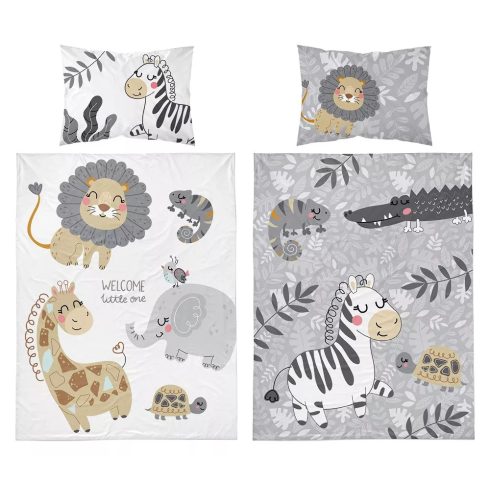 Bambusz ágynemű huzat 100*135 cm - Szürke Állatkert