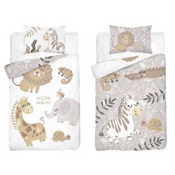 Bambusz ágynemű huzat 90*120 cm - Állatkert bézs