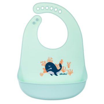 Akuku szilikon előke zsebbel - bálna 