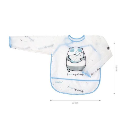 Akuku tépőzáras ujjas,fólia előke -  panda