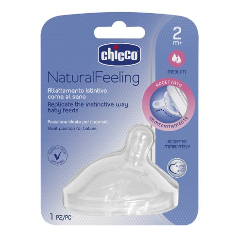 Chicco Natural Feeling ferde etetőcumi 2hó+ (1 db)
közepesen gyors
