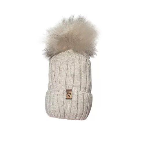 Minimanó téli kötött sapka (52-54) - Drapp "G"