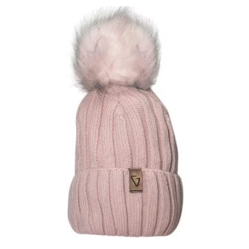   Minimanó téli kötött sapka (52-54) - Púder rózsaszín "G"