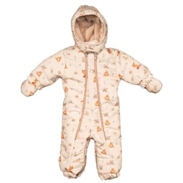   Mintás vízlepergetős, kapucnis bélelt overall kesztyűvel (56-62) 