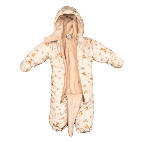 Mintás vízlepergetős, kapucnis bélelt overall kesztyűvel (56-62) 