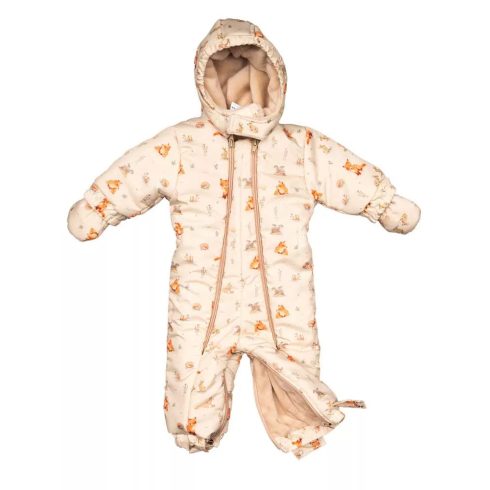 Mintás vízlepergetős, kapucnis bélelt overall kesztyűvel (56-62) 