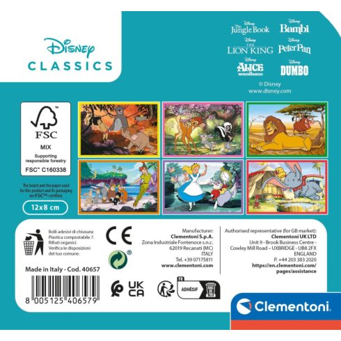 Clementoni Disney Classic kockakirakó 6db-os 