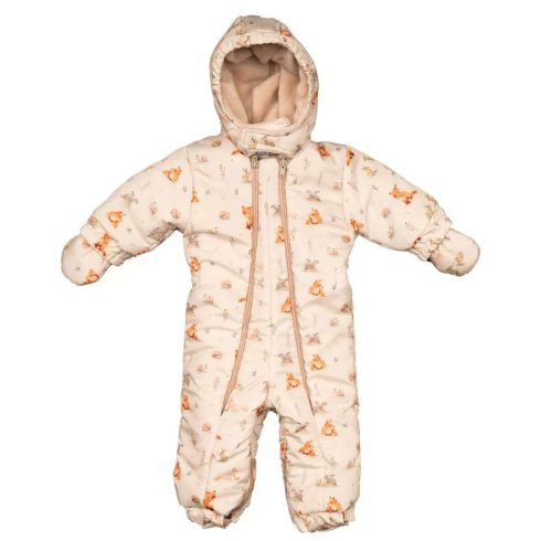 Mintás vízlepergetős, kapucnis bélelt overall kesztyűvel (68-74) 