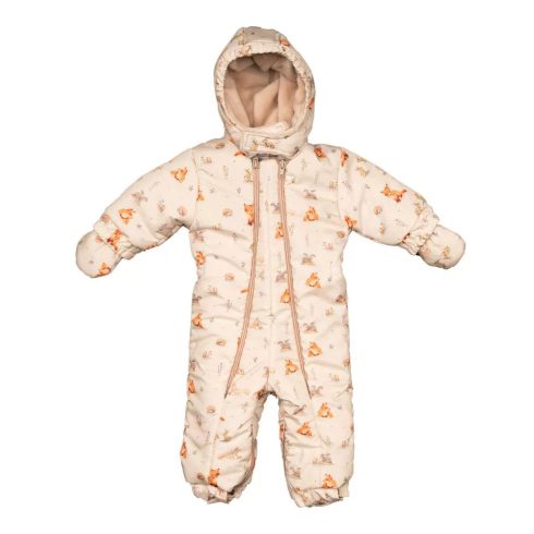 Mintás vízlepergetős, kapucnis bélelt overall kesztyűvel (68-74) 