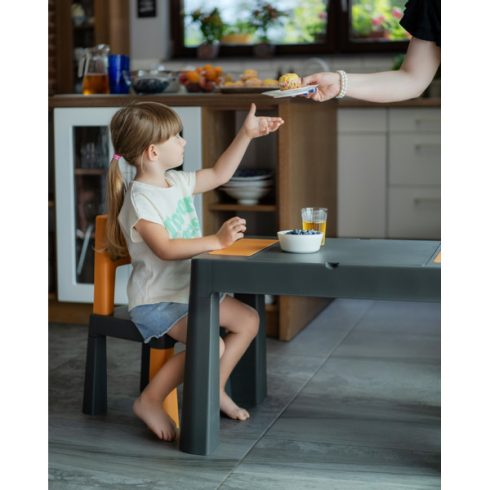 Tega Baby Teggi Multifun kisasztal + 2 db szék szett - grafitszürke/mustársárga