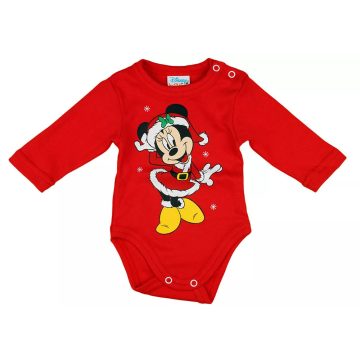   Disney Minnie karácsonyi hosszú újjú baba body piros (56)