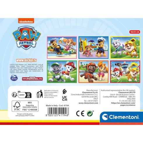 Clementoni Paw Patrol mesekocka 12 db-os 