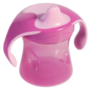   Baby-Nova Tanulópohár biztonsági kupakkal 220 ml 6hó+ rózsaszín 