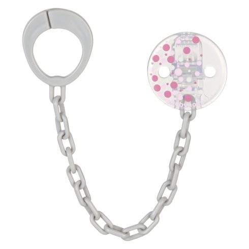 Baby-Nova cumitartó lánc - szürke rózsaszín