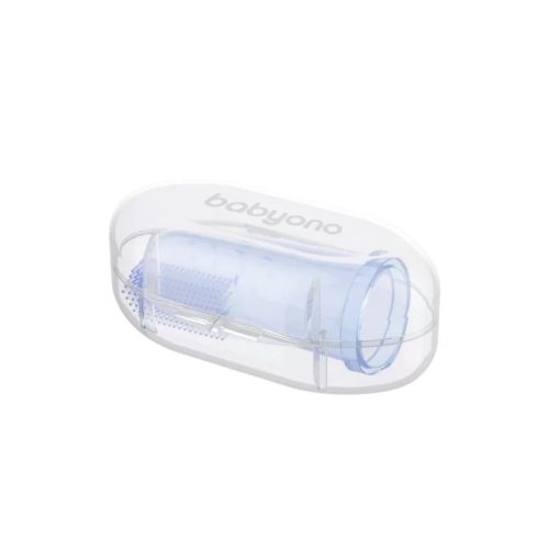 BabyOno szilikon ínymasszírozó tokkal - kék