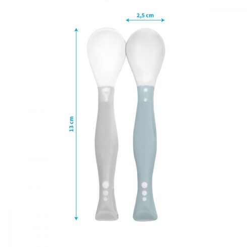 BabyOno etetőkanál puha flexibilis 2db - szürke/bézs 