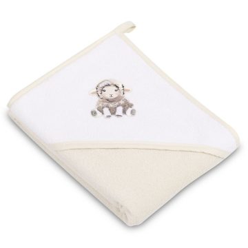 Sensillo kapucnis fürdőlepedő 80*80 cm - bézs bárány