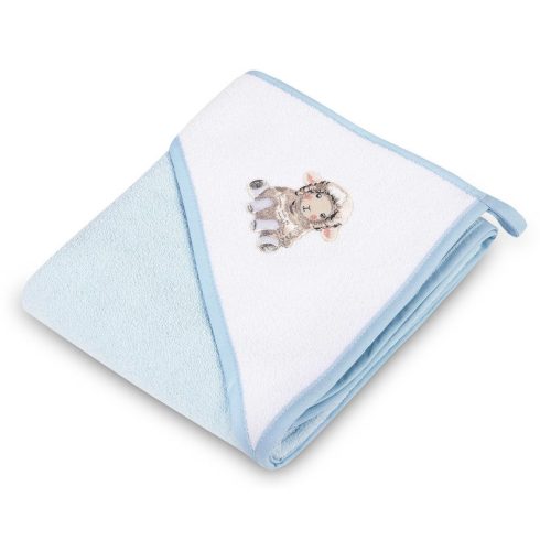 Sensillo kapucnis fürdőlepedő 80*80 cm - kék bárány