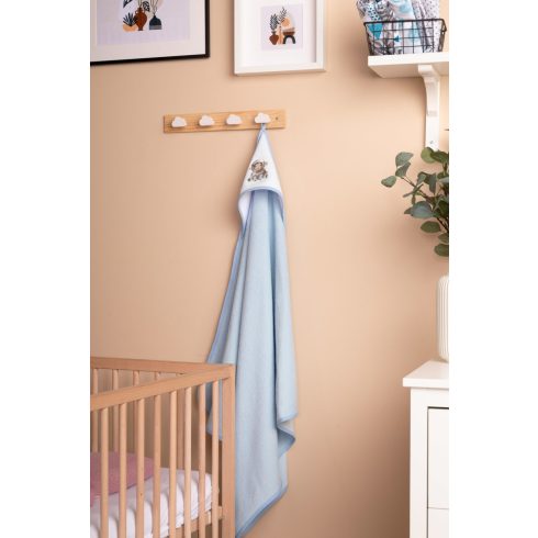 Sensillo kapucnis fürdőlepedő 80*80 cm - kék bárány