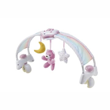   Chicco Rainbow Sky kiságy játékhíd és éjszakai fény elemes 0+ rózsaszín