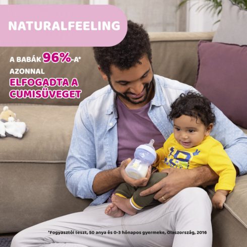Chicco Natural Feeling Üveg 150 ml cumisüveg újszülöttkorra normál folyású 0+

