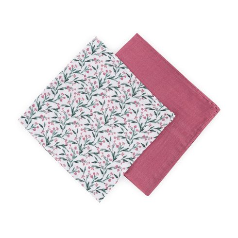 P&M Bambusz muszlin 2db-os kifogó szett 120×120 cm -  Pink Meadow