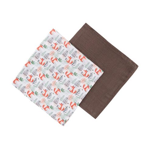 P&M Bambusz muszlin 2db-os kifogó szett 120×120 cm - Forest Fox