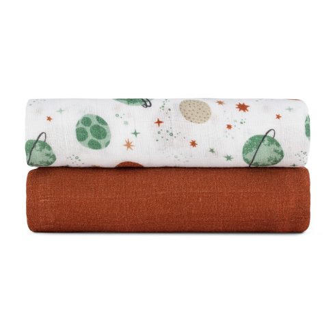 P&M Bambusz muszlin 2db-os kifogó szett 120×120 cm - Celestial Planets