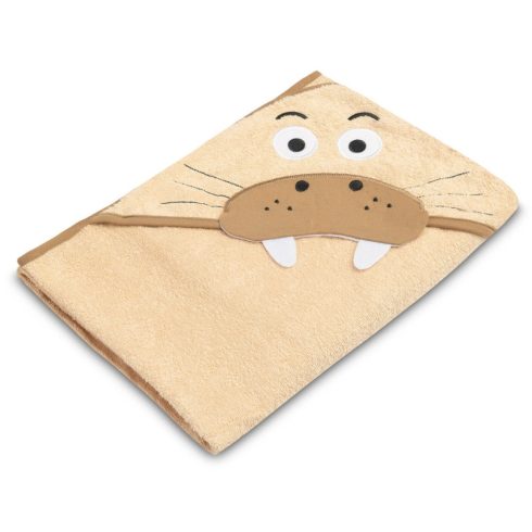 Kapucnis fürdőlepedő 100*100 cm - bézs rozmár 