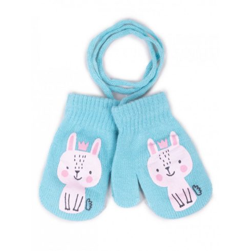 Yo! Bébi téli kesztyű 10 cm - Türkiz nyuszi 