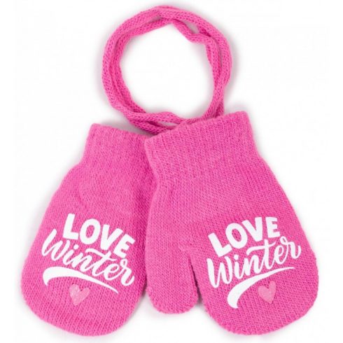 Yo! Bébi téli kesztyű 10 cm - Rózsaszín Love Winter