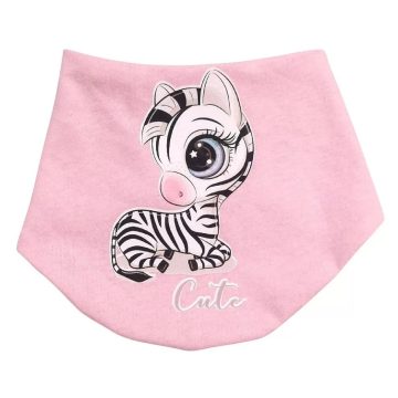   Babastar pamut baba nyálkendő - rózsaszín "Cute" Zebra 