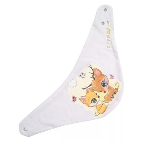 Babastar pamut baba nyálkendő - fehér Őzike és Róka