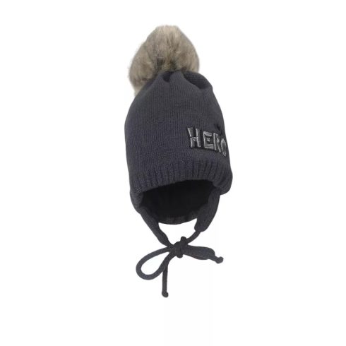 Minimanó téli kötött sapka (48-50) - Szürke Hero