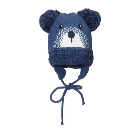 Minimanó téli kötött sapka (46-48) - Kék Maci