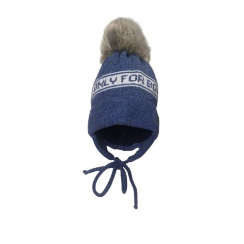 Minimanó téli kötött sapka (44-46) - Kék "Only For Boy"