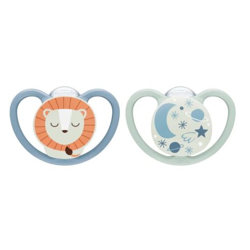 NUK  Space Night szilikon cumi 2db 0-6 hó - oroszlán/égitestek