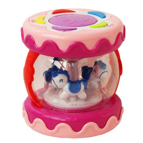 Huanger Musical Drum Asztali körhinta - rózsaszín