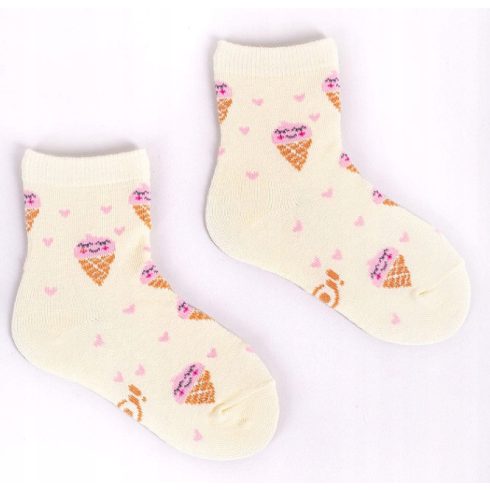 Yo! zokni 23/26 -sárga/rózsaszín fagyi