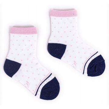 Yo! zokni 23/26 - fehér/mályva pöttyök