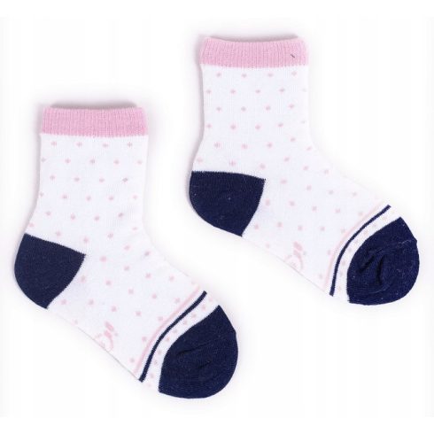 Yo! zokni 23/26 - fehér/mályva pöttyök