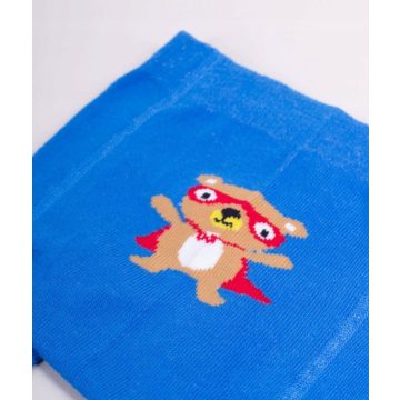   Yo!Club pamut harisnyanadrág fiú (80-86) - kék/fekete/szuperhős maci