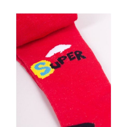 Yo!Club pamut harisnyanadrág fiú (80-86) - piros/szuperhős maci