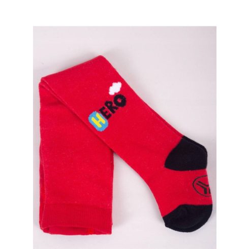 Yo!Club pamut harisnyanadrág fiú (80-86) - piros/szuperhős maci