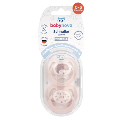 Baby-Nova szilikon fogszabályzós cumi 0-6 hó 2db/csom - nyuszi 