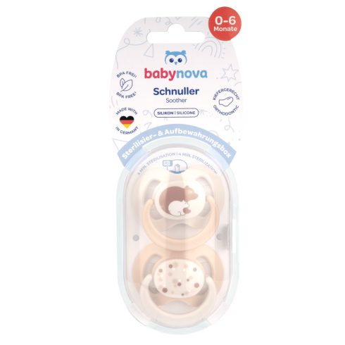 Baby-Nova szilikon fogszabályzós cumi 0-6 hó 2db/csom - maci