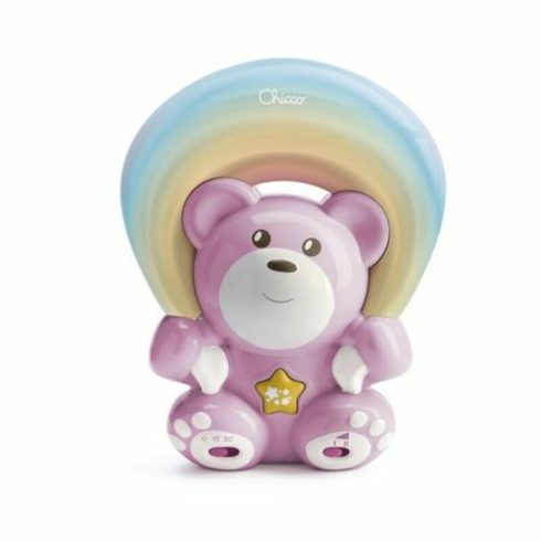 Chicco Rainbow Bear - Szivárvány maci zene-fény projektor 0h + rózsaszín