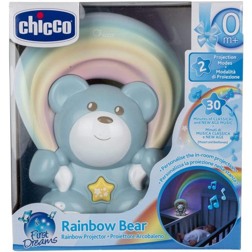 Chicco Rainbow Bear - Szivárvány maci zene-fény projektor 0h + kék